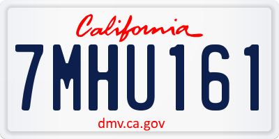 CA license plate 7MHU161