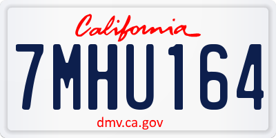 CA license plate 7MHU164