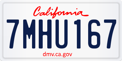 CA license plate 7MHU167