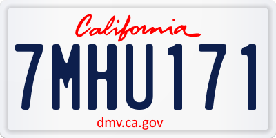 CA license plate 7MHU171