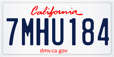 CA license plate 7MHU184