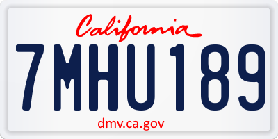 CA license plate 7MHU189