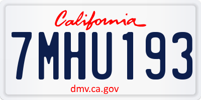 CA license plate 7MHU193