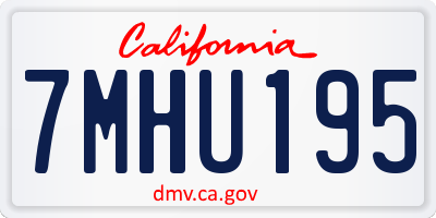 CA license plate 7MHU195