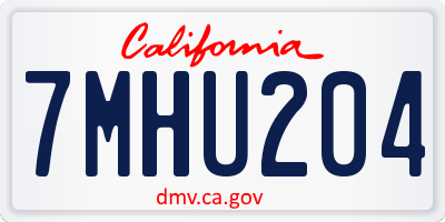 CA license plate 7MHU204
