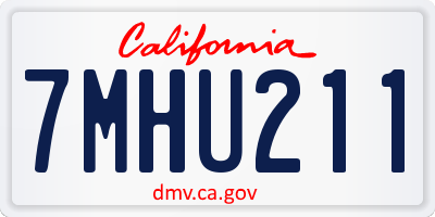 CA license plate 7MHU211