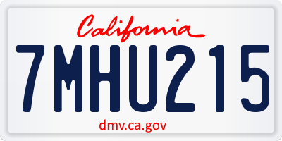 CA license plate 7MHU215