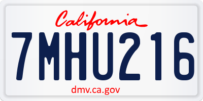 CA license plate 7MHU216