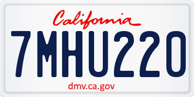 CA license plate 7MHU220