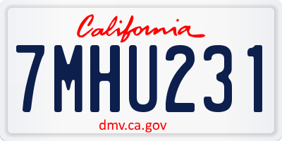 CA license plate 7MHU231