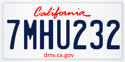 CA license plate 7MHU232