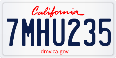 CA license plate 7MHU235