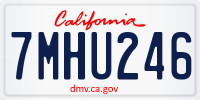 CA license plate 7MHU246