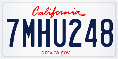 CA license plate 7MHU248