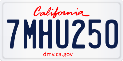 CA license plate 7MHU250