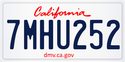 CA license plate 7MHU252