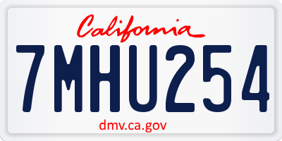 CA license plate 7MHU254