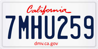 CA license plate 7MHU259