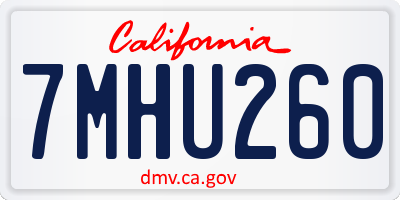 CA license plate 7MHU260