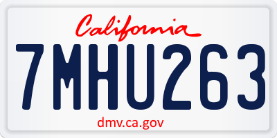 CA license plate 7MHU263