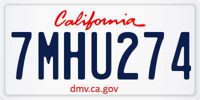 CA license plate 7MHU274