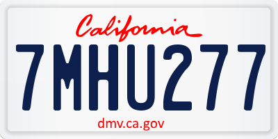 CA license plate 7MHU277