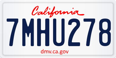 CA license plate 7MHU278