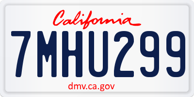 CA license plate 7MHU299
