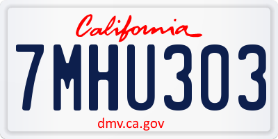 CA license plate 7MHU303