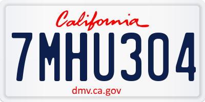 CA license plate 7MHU304