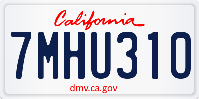 CA license plate 7MHU310