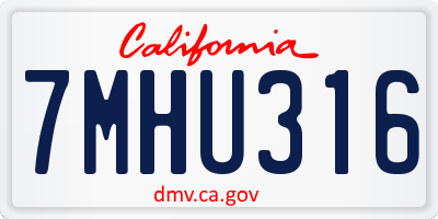CA license plate 7MHU316