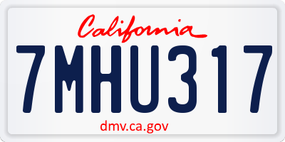 CA license plate 7MHU317