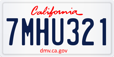 CA license plate 7MHU321
