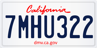 CA license plate 7MHU322