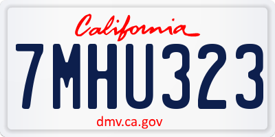 CA license plate 7MHU323