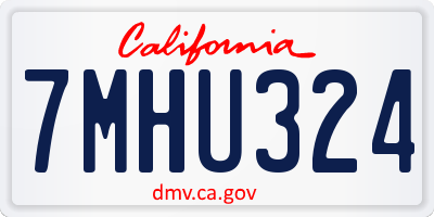 CA license plate 7MHU324