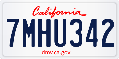 CA license plate 7MHU342