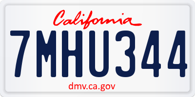 CA license plate 7MHU344
