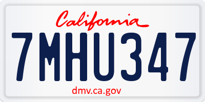 CA license plate 7MHU347