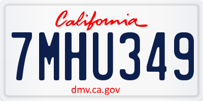 CA license plate 7MHU349