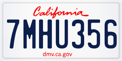 CA license plate 7MHU356