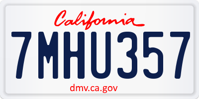 CA license plate 7MHU357