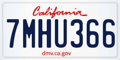 CA license plate 7MHU366
