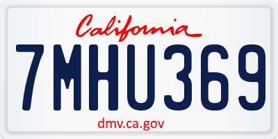 CA license plate 7MHU369