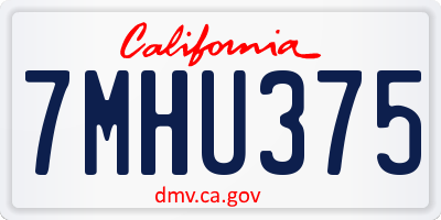 CA license plate 7MHU375