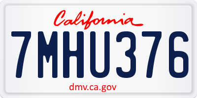 CA license plate 7MHU376
