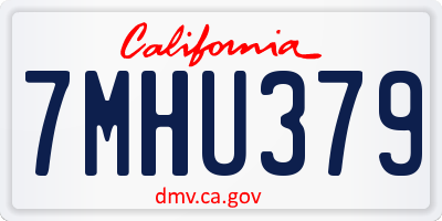 CA license plate 7MHU379
