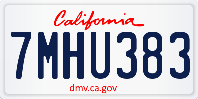 CA license plate 7MHU383