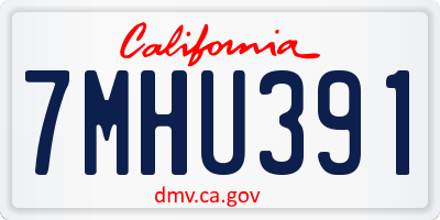 CA license plate 7MHU391